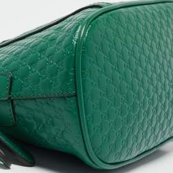 Pre Owned Gucci Green Microguccissima Leather Small Nice Dome Bag