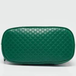 Pre Owned Gucci Green Microguccissima Leather Small Nice Dome Bag