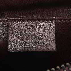 Gucci Burgundy Suede Eyelet Wristlet Clutch