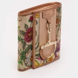Gucci Multicolor Canvas and Leather Horsebit Trifold Wallet
