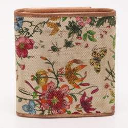 Gucci Multicolor Canvas and Leather Horsebit Trifold Wallet