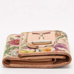Gucci Multicolor Canvas and Leather Horsebit Trifold Wallet