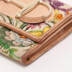 Gucci Multicolor Canvas and Leather Horsebit Trifold Wallet