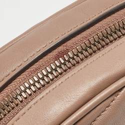 Pre Owned Gucci Beige Matelassé Leather Mini GG Marmont Belt Bag