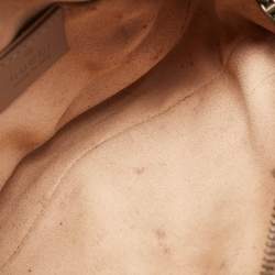 Pre Owned Gucci Beige Matelassé Leather Mini GG Marmont Belt Bag