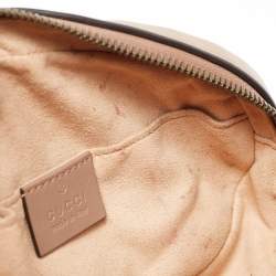 Pre Owned Gucci Beige Matelassé Leather Mini GG Marmont Belt Bag