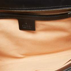 Pre Owned Gucci Black Chevron Leather GG Marmont Flap Clutch