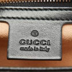 Pre Owned Gucci Black Chevron Leather GG Marmont Flap Clutch