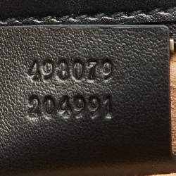 Pre Owned Gucci Black Chevron Leather GG Marmont Flap Clutch