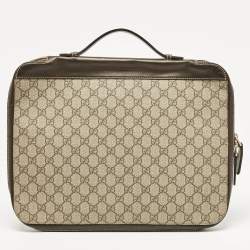 Gucci Dark Brown/Beige GG Supreme Canvas Document Portfolio Case 