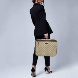 Gucci Dark Brown/Beige GG Supreme Canvas Document Portfolio Case 