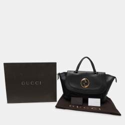 Pre Owned Gucci Black Leather 1973 Satchel