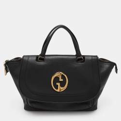 Pre Owned Gucci Black Leather 1973 Satchel