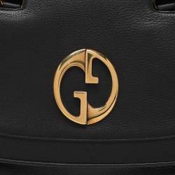 Pre Owned Gucci Black Leather 1973 Satchel