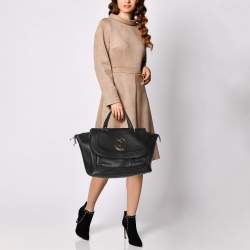 Pre Owned Gucci Black Leather 1973 Satchel