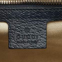 Gucci Blue/Navy Blue GG Canvas and Leather Small Structured Tote