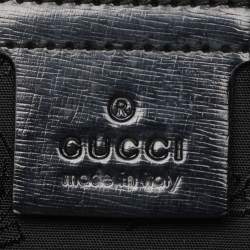 Pre Owned Gucci Black Coated Nylon and Leather Dialux Pop Bamboo Top Handle Bag