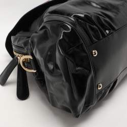 Pre Owned Gucci Black Coated Nylon and Leather Dialux Pop Bamboo Top Handle Bag