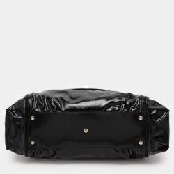 Pre Owned Gucci Black Coated Nylon and Leather Dialux Pop Bamboo Top Handle Bag