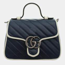 Pre Owned Gucci Mini Marmont Top Handle Bag