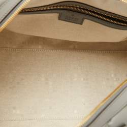 Gucci Grey Leather GG Matelassé Medium Bowler Bag