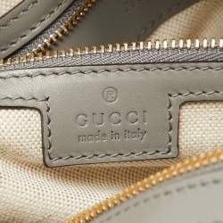 Gucci Grey Leather GG Matelassé Medium Bowler Bag