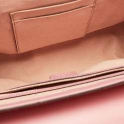 Pre Owned Gucci Pink Guccissima Leather Medium Padlock Top Handle Bag