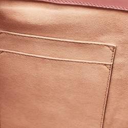 Pre Owned Gucci Pink Guccissima Leather Medium Padlock Top Handle Bag