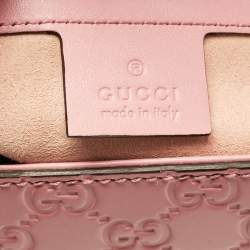 Pre Owned Gucci Pink Guccissima Leather Medium Padlock Top Handle Bag