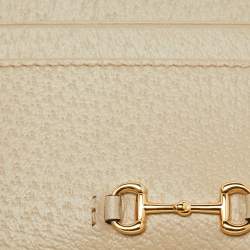 Gucci Light Beige Leather Horsebit Card Holder