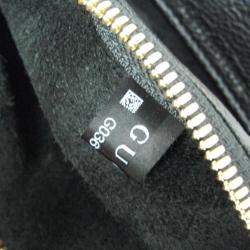 Pre Owned Gucci Black Leather Logo Tote Bag