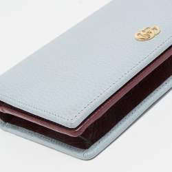 Gucci Blue/Burgundy Leather GG Marmont Wallet on Chain