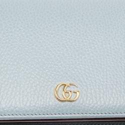 Gucci Blue/Burgundy Leather GG Marmont Wallet on Chain