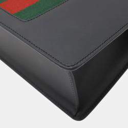 Gucci Black Leather Sylvie Chain Shoulder Bag