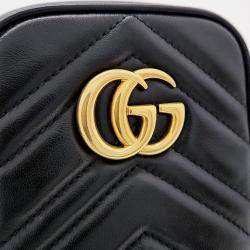 Gucci Black Leather GG Marmont Mini Bag