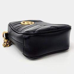 Gucci Black Leather GG Marmont Mini Bag