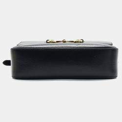Pre Owned Gucci Black Leather 1955 Horsebit Small Crossbody Bag