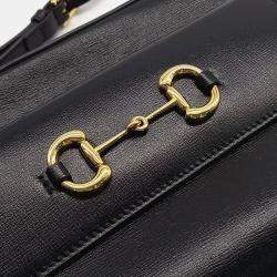 Pre Owned Gucci Black Leather 1955 Horsebit Small Crossbody Bag