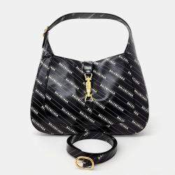 Gucci Black Leather Hacker Project 1961 Jackie Medium Hobo Bag