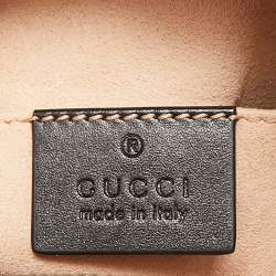 Pre Owned Gucci Black Matelassé Leather GG Marmont Belt Bag