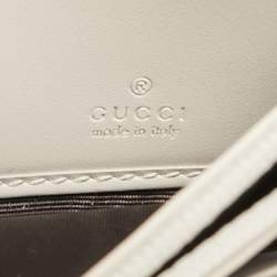 Gucci Off White Guccissima Leather Bow Continental Wallet