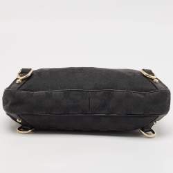 Pre Owned Gucci Black GG Canvas and Leather Abbey D-Ring Hobo