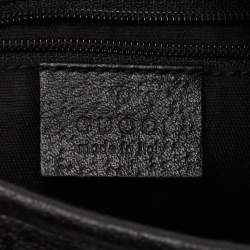 Pre Owned Gucci Black GG Canvas and Leather Abbey D-Ring Hobo