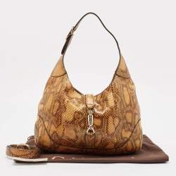 Gucci Tan Python Medium New Jackie Hobo