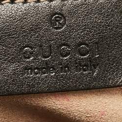 Gucci Black Matelassé Leather Small GG Marmont Shoulder Bag