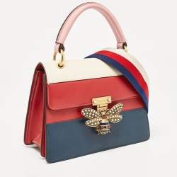 Pre Owned Gucci Multicolor Leather Small Queen Margaret Top Handle Bag
