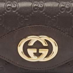 Gucci Dark Brown Guccissima Leather Interlocking G Continental Wallet