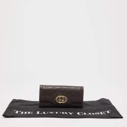 Gucci Dark Brown Guccissima Leather Interlocking G Continental Wallet