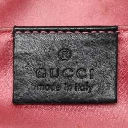 Pre Owned Gucci Black Matelassé Velvet Mini GG Marmont Shoulder Bag