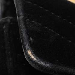 Pre Owned Gucci Black Matelassé Velvet Mini GG Marmont Shoulder Bag
